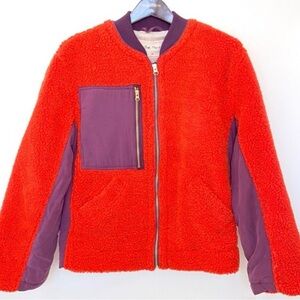 Free People Rivington Sherpa Red and Purple Jacket